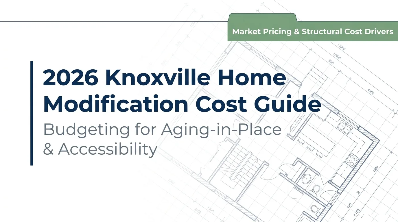 Title slide: 2026 Knoxville Home Modification Cost Guide, budgeting for aging-in-place and accessibility